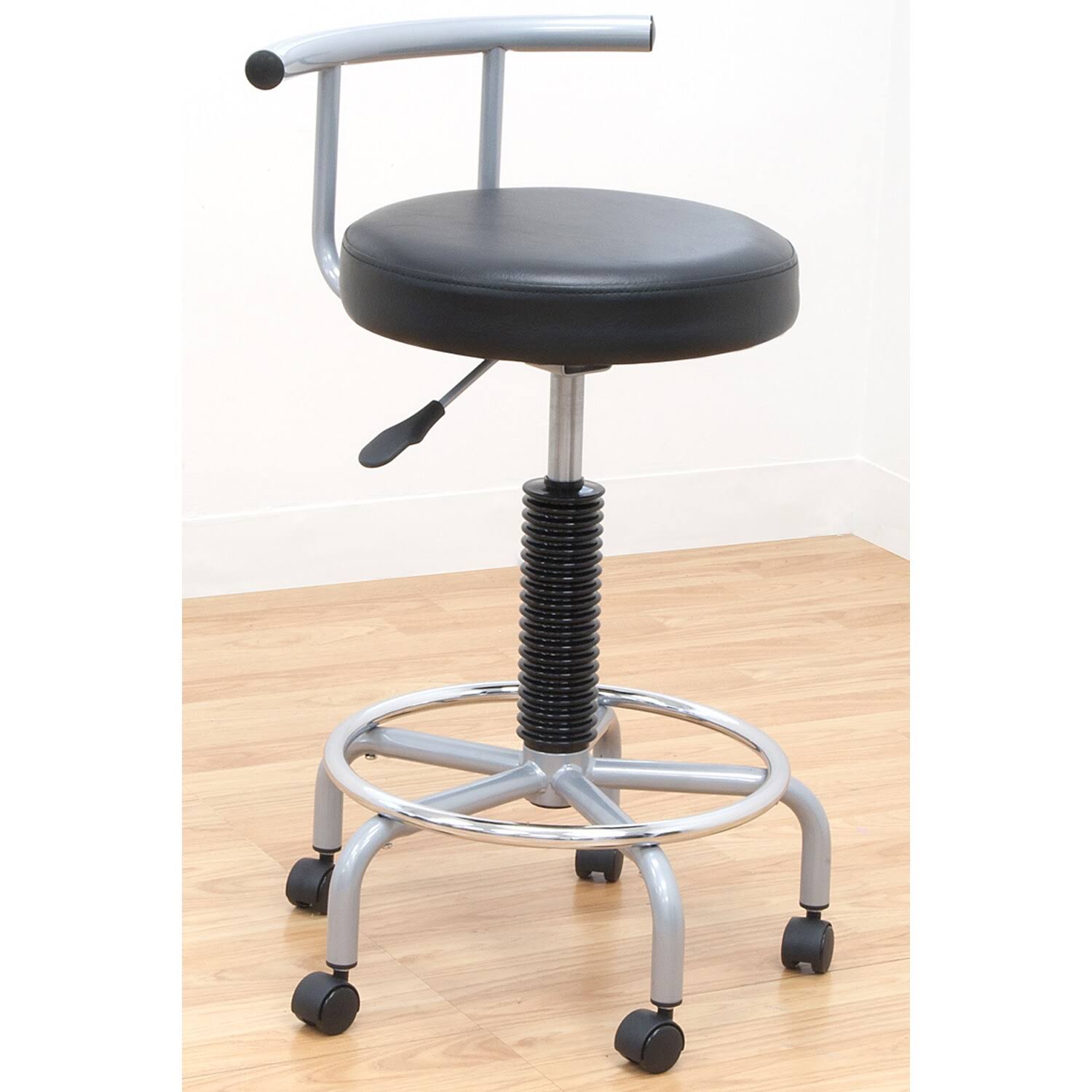 Offex Artists Futura Stool with Footring - Silver-Black