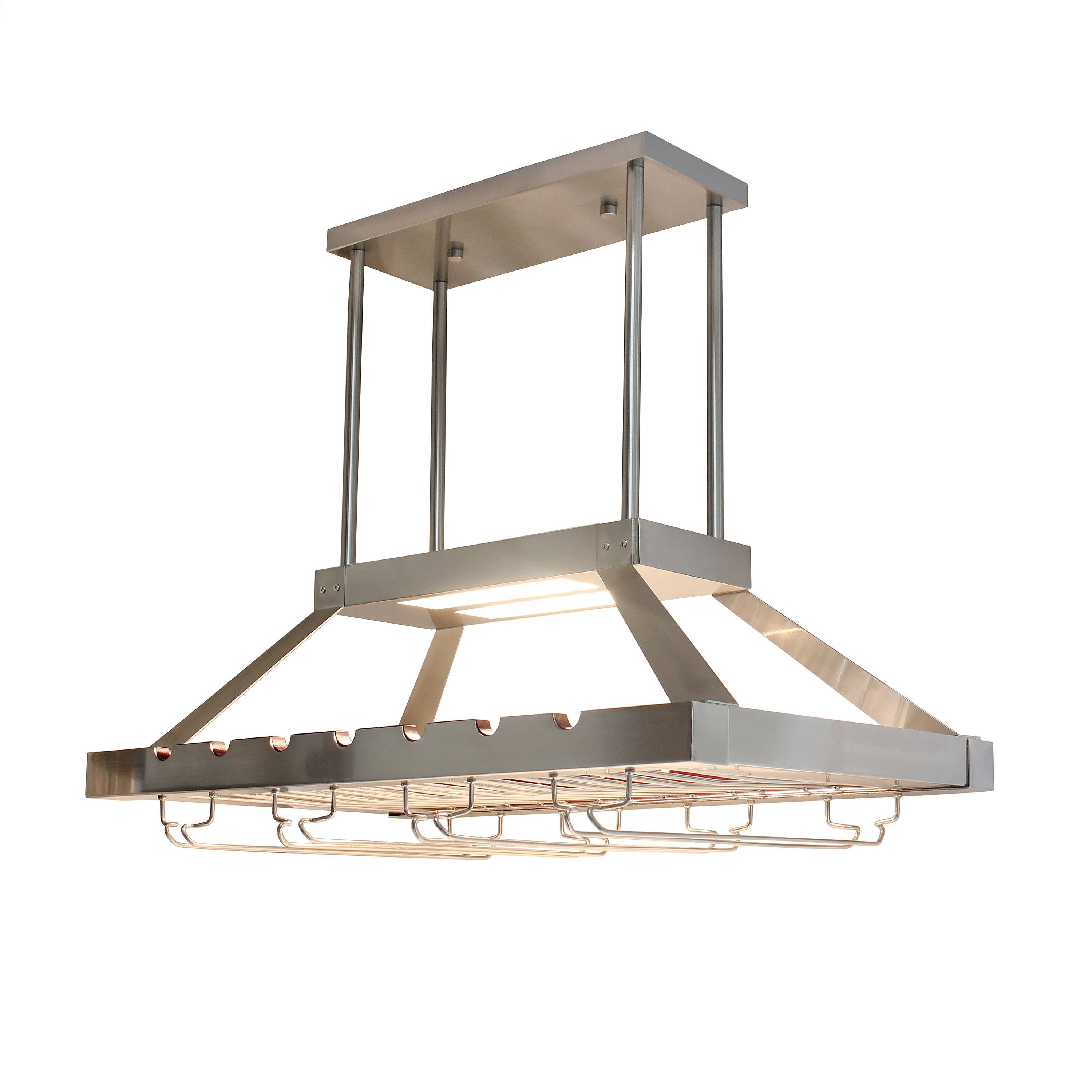 Elegant Designs 2 Light LED Overhead Wine Rack - Brushed Nickel