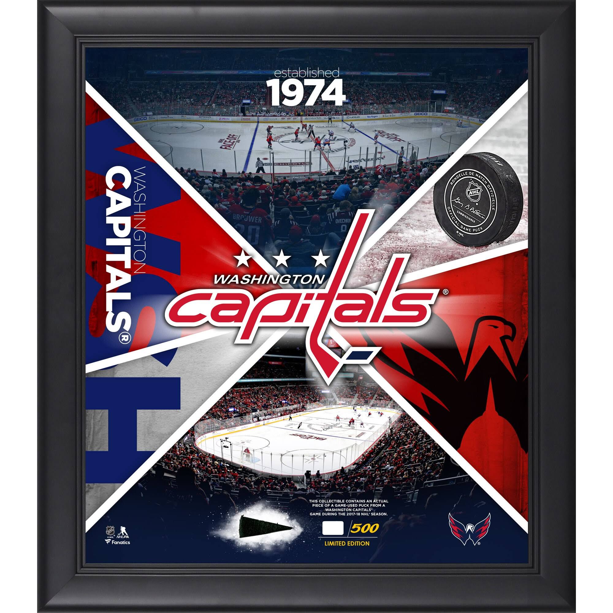 Fanatics Authentic Washington Capitals Framed 15x22 x 17x22 Team Impact Collage with A Piece of Game-Used Puck - Limited Edition