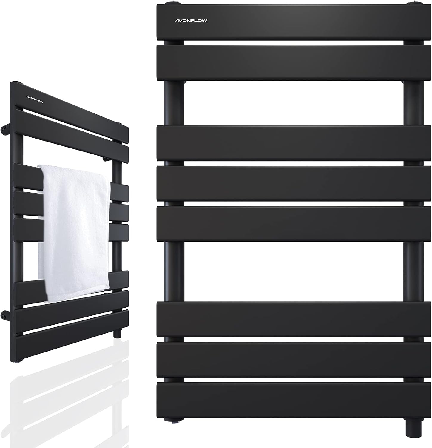 AVONFLOW Towel Warmer Wall Mounted Heated Towel Rack for Bathroom Towel Heater Drying Rack Brushed Nickel (500W)- Chrome