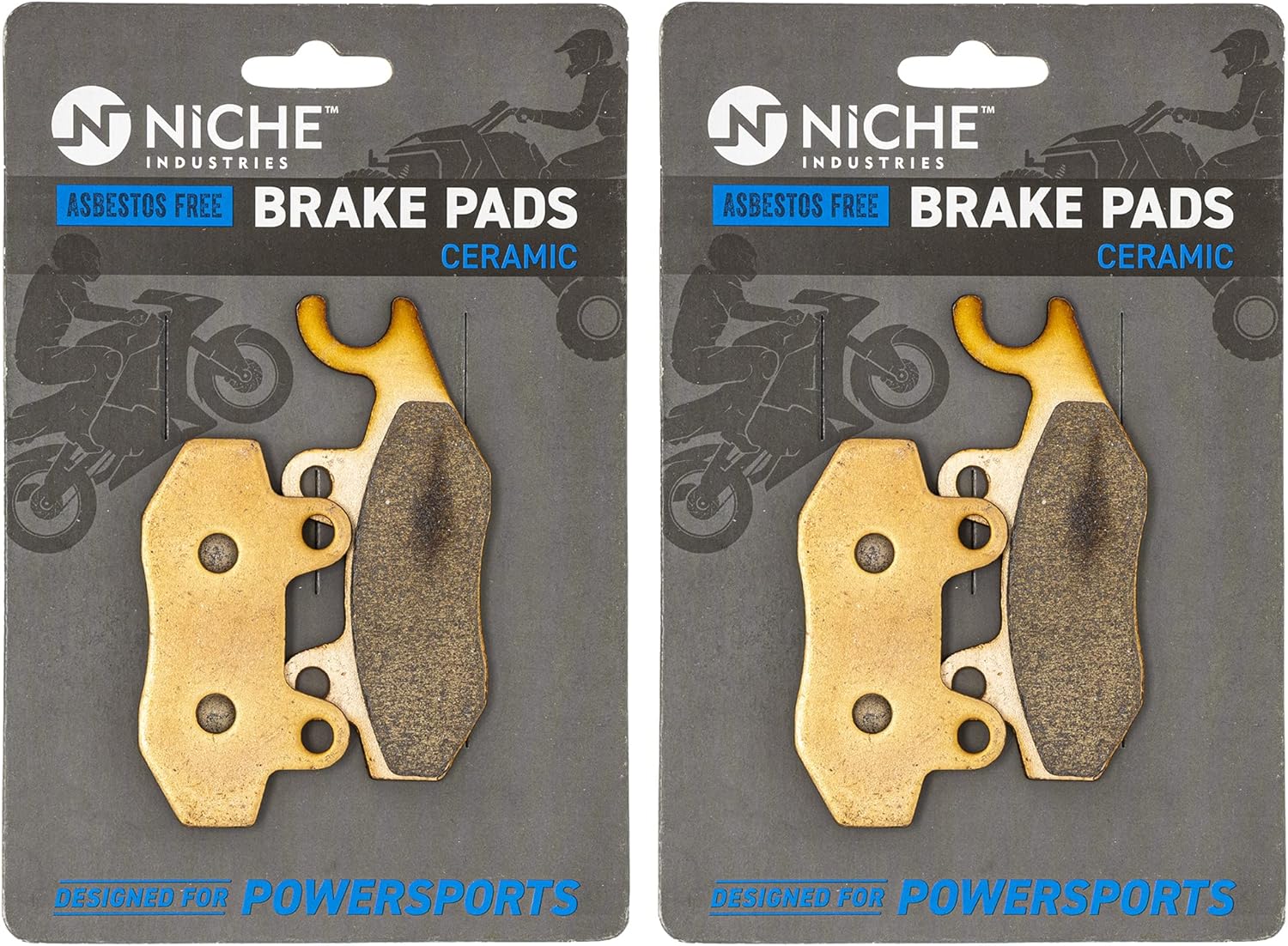 NICHE Ceramic Rear Right Hand Brake Pad Set for Yamaha 5B4-W0045-10-00 2 Pack