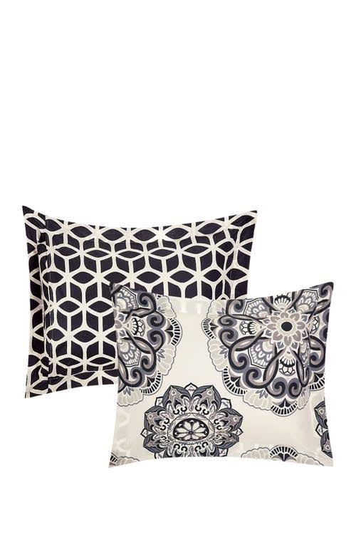 Chic Home Black Barella Medallion Reversible Geometric Full/Queen Bed in A Bag Comforter 8-Piece Set