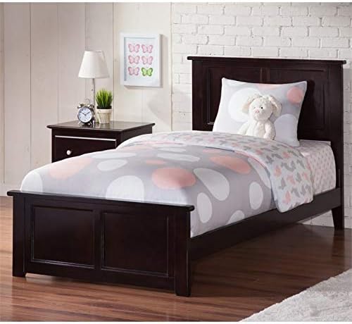 Leo & Lacey Twin XL Traditional Panel Bed in Espresso