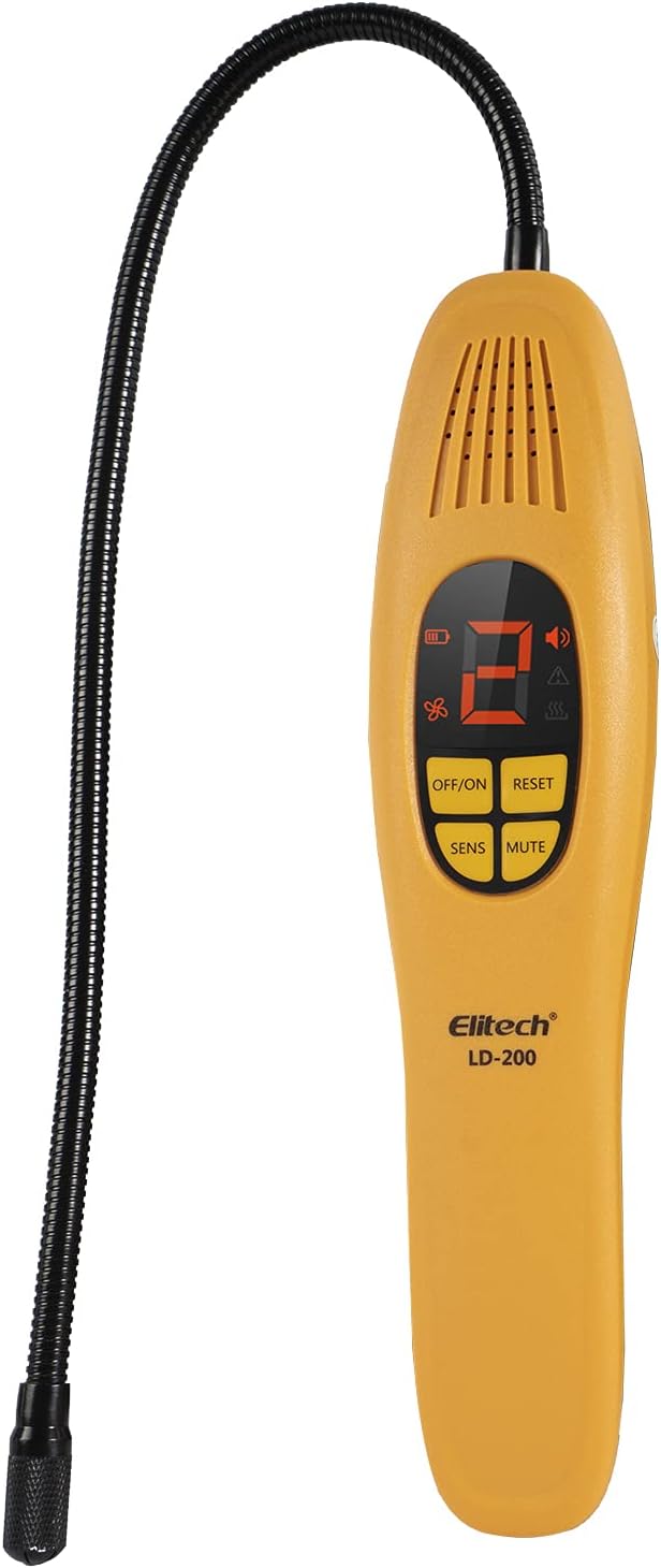 Elitech LD-200 Heated Diode HVAC Refrigerant Leak Detector AC Sniffer Rechargeable