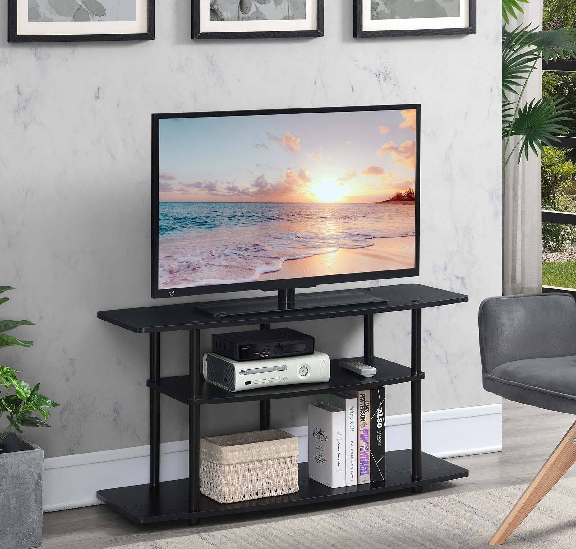 Convenience Concepts 131031BLBL Designs2Go 3 Tier Wide TV Stand Black