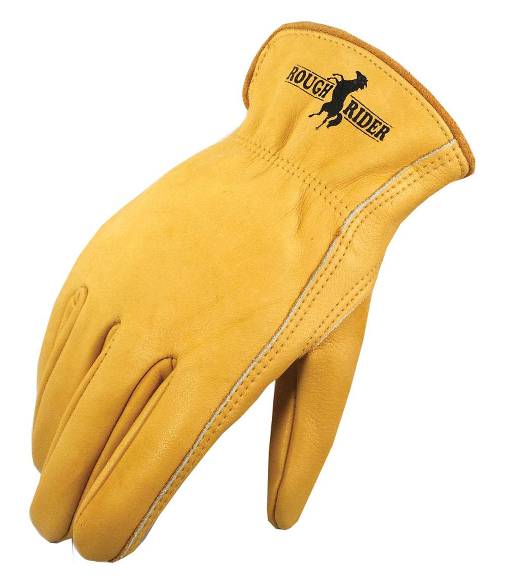 Galeton 2500-L Rough Rider Premium Leather Driver Gloves with Elastic Back Gold 12 Pack 2500