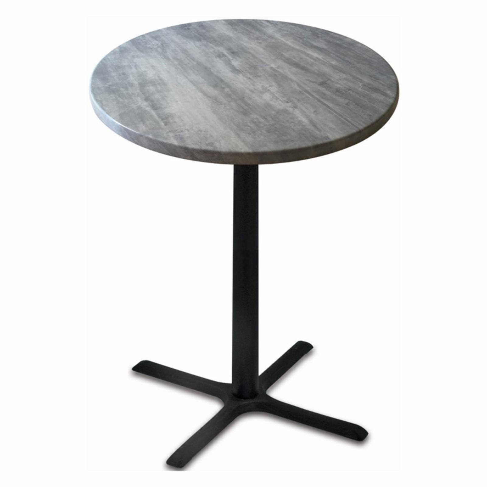 Holland Bar Stool 36x22 Od211 Black Table with 30x22 Diameter Indoor/Outdoor Greystone Top OD211-3036BWOD30RGryStn