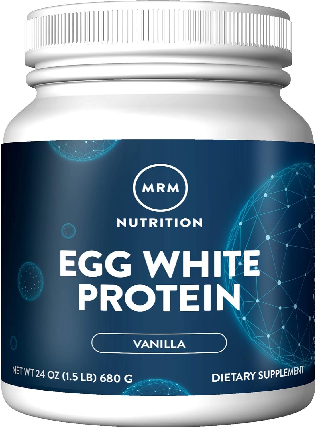 MRM Nutrition Egg White Protein | Vanilla Flavored | 23g Fat-Free Protein | with Digestive enzymes | Highest Biological Value | Clinically Tested | 20 Servings Pack of 2
