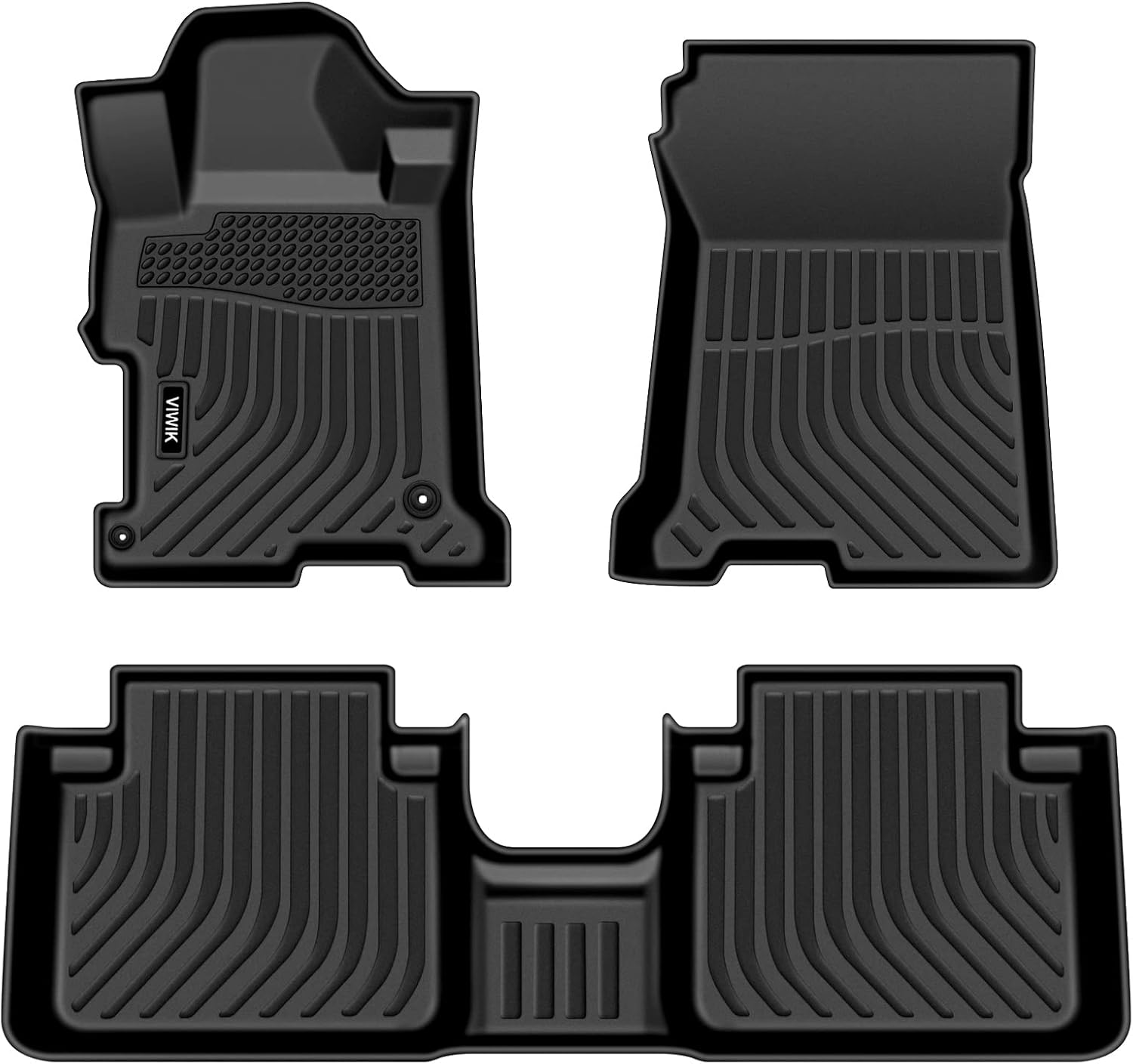 VIWIK Floor Mats Compatible for 2013 2014 2015 2016 2017 Accord, Car Mats All Weather Custom Floor Liners Full Set Include 1st and 2nd Row Front & Rear, Automotive Floor Mats TPE Black