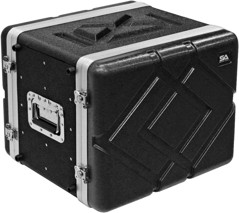 Seismic Audio - SALWR8M - Lightweight 8 Space Mid-Size ABS Rack Case - 8U PA DJ Medium Depth Amp Effects Rack Case