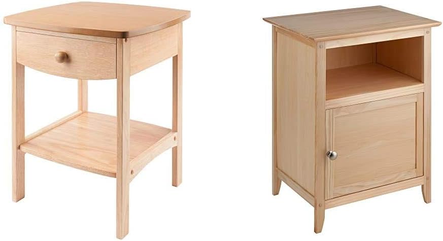 Winsome Wood Claire Accent Table, Natural & Wood Henry Accent Table, Natural