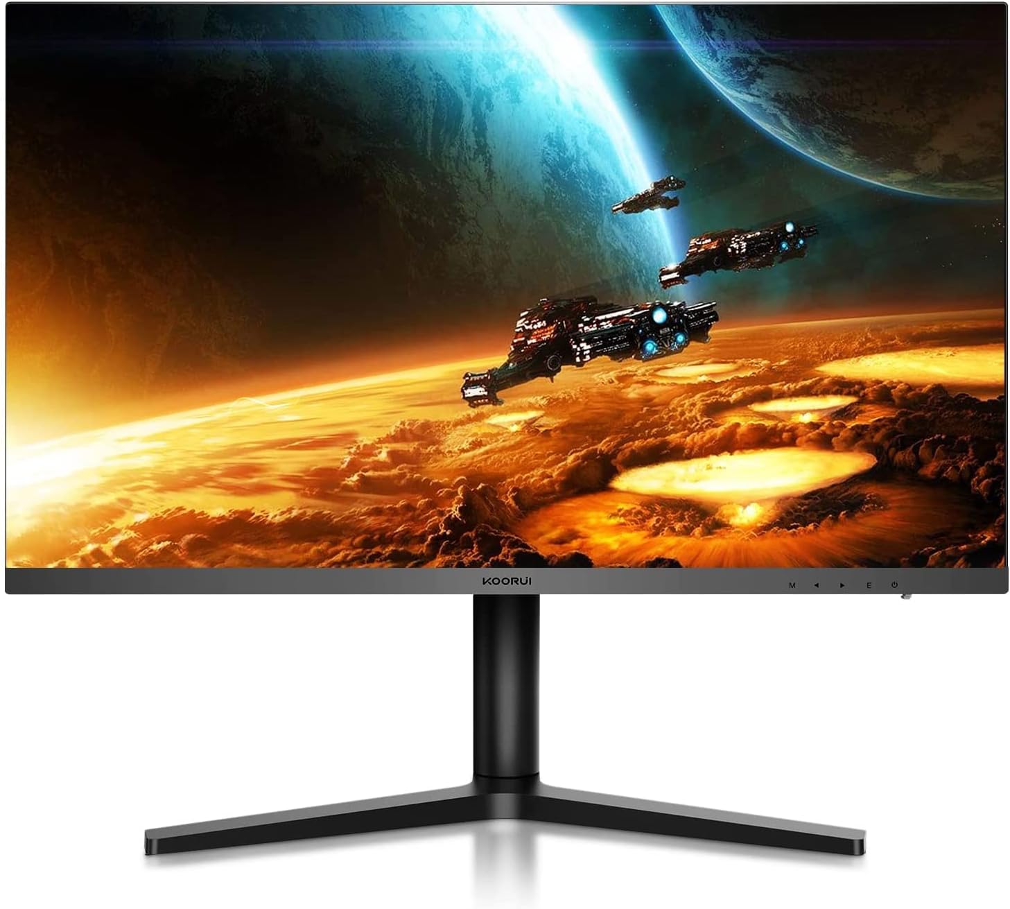 KOORUI FHD 27 Inch Gaming Monitor, Fast IPS Screen (1920 * 1080P, 165HZ 1ms, DCI-P3 90%, DP 1.2+HDM I.4+Type-C Autdio, 300cd/㎡), Rotating Stand, Narrow Bezel on Three Sides, Black