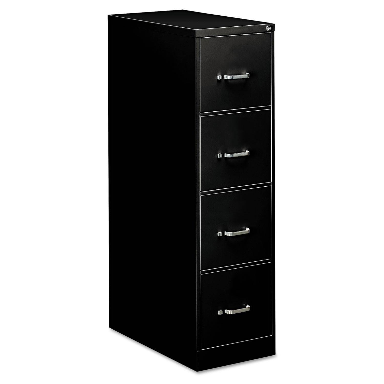 OIF Four-Drawer Economy Vertical File, 15W x 26-1/2D x 52h, Black