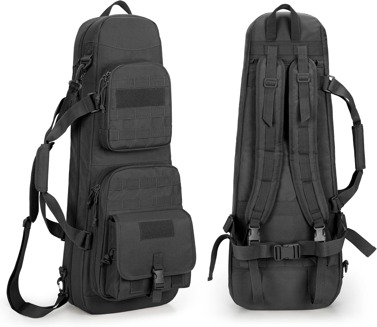 DSLEAF 28&rdquo; Double Short Barrel Rifle Case, Soft Tactical Rifle Backpack & Padded Rifle Bag Perfect for Hunting and Shooting