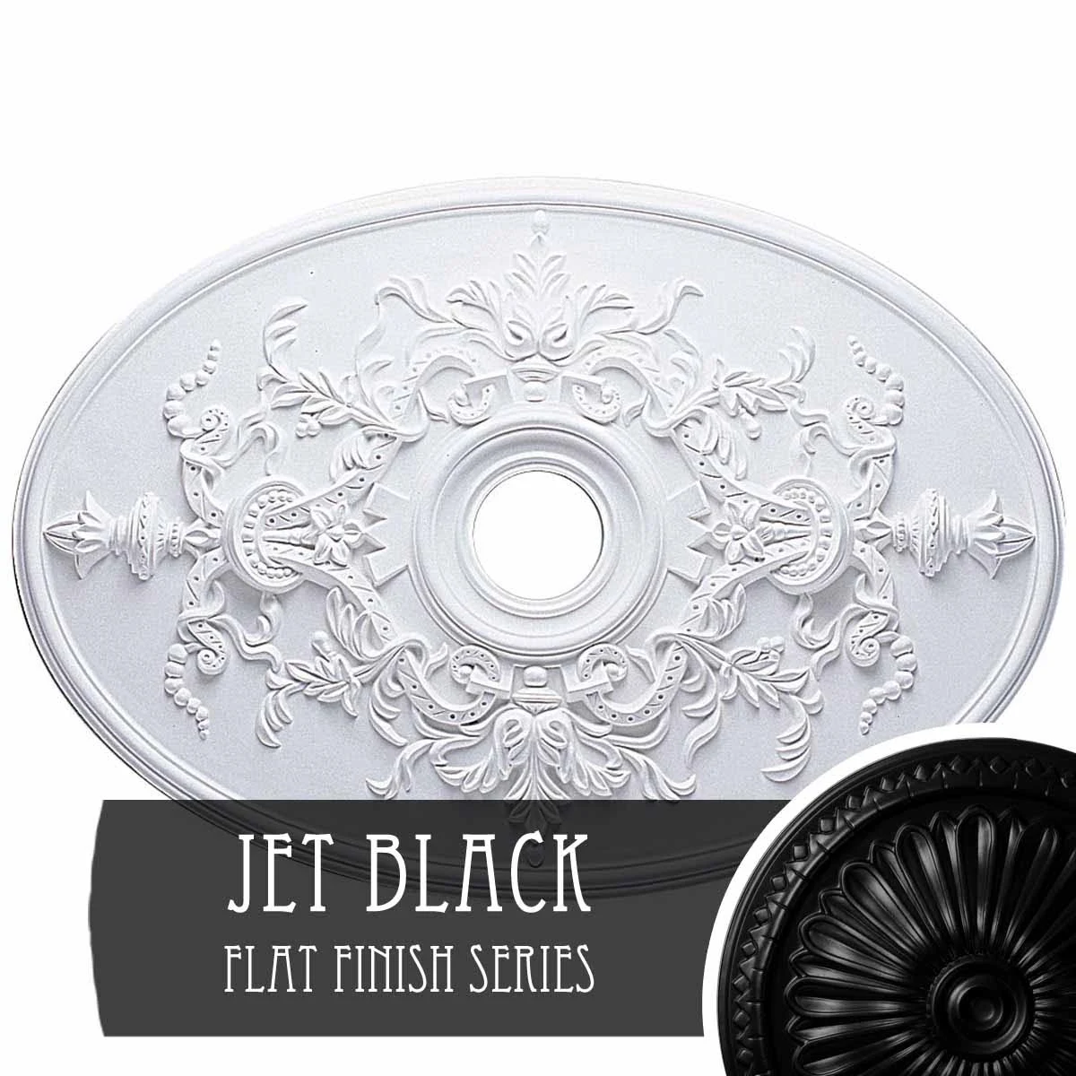30 3/4x22W x 21/14x22H x 3 7/8x22ID x 1 5/8x22P Alexa Ceiling Medallion (Jet Black)