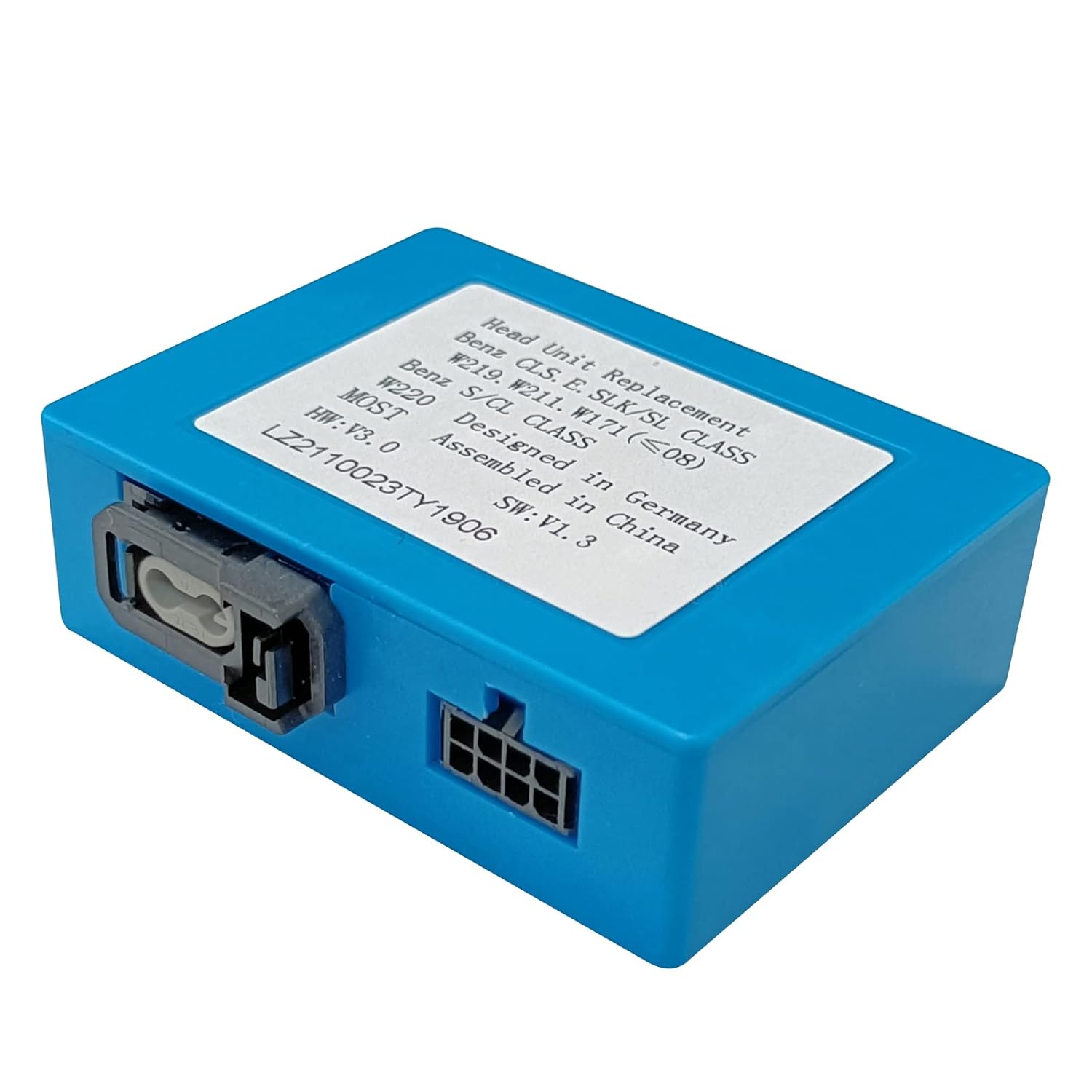 Fiber Optic Box Decoder Most Bus Based Systems for Head Unit Replacement Car Stereo Radio for Mercedes Benz E CLS SLK SL S CL Series (W219 W211 W171) (2003-2008)