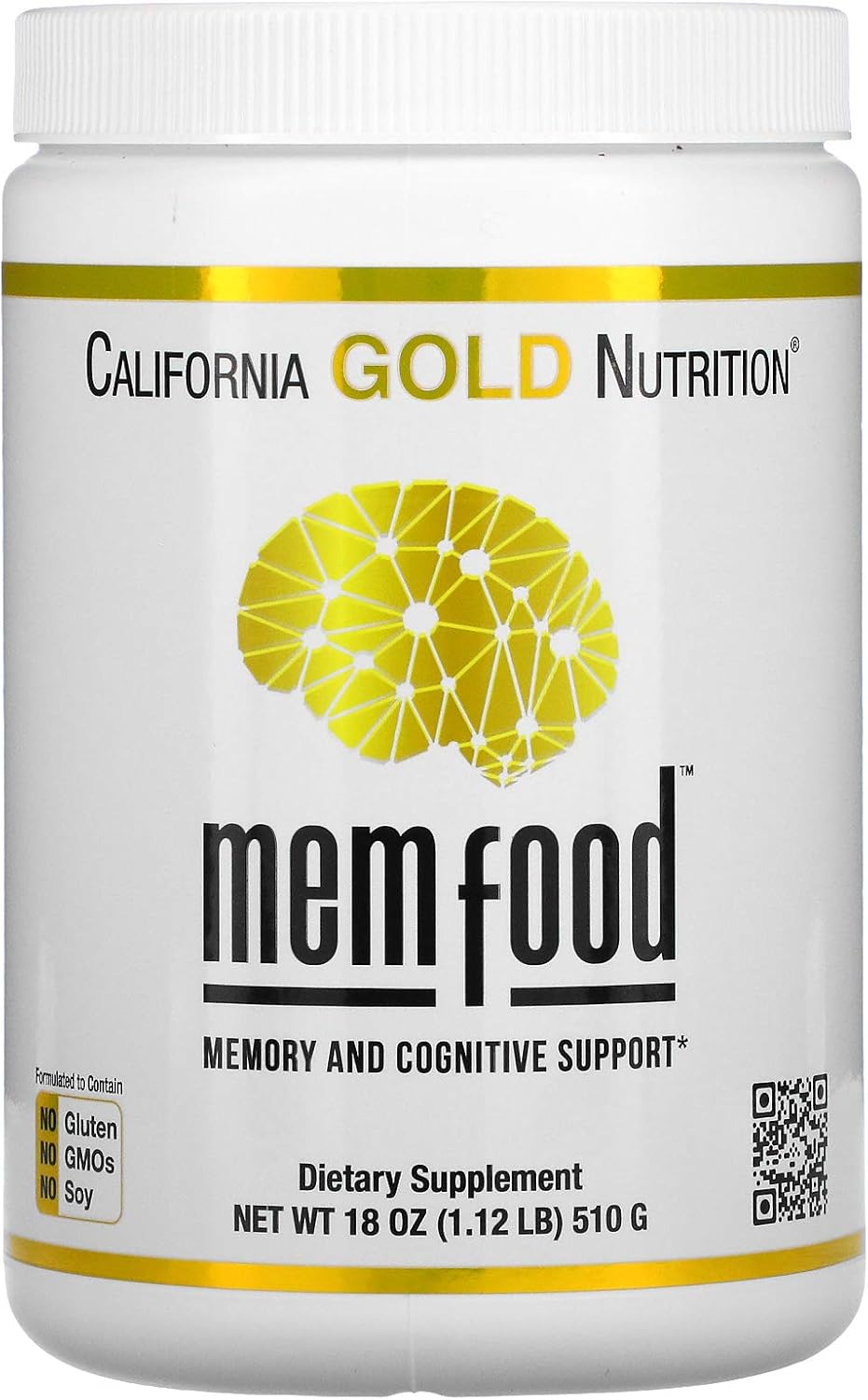California Gold Nutrition MEM Food, Memory & Cognitive Support, 1.12 lb (510 g) Pack of 2