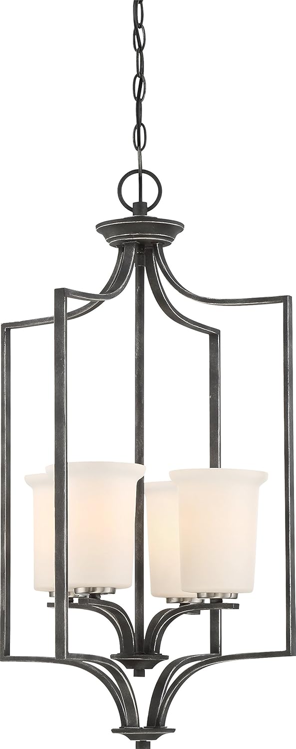 Nuvo 60/6376 Four Light Pendant, 4 Foyer, Black