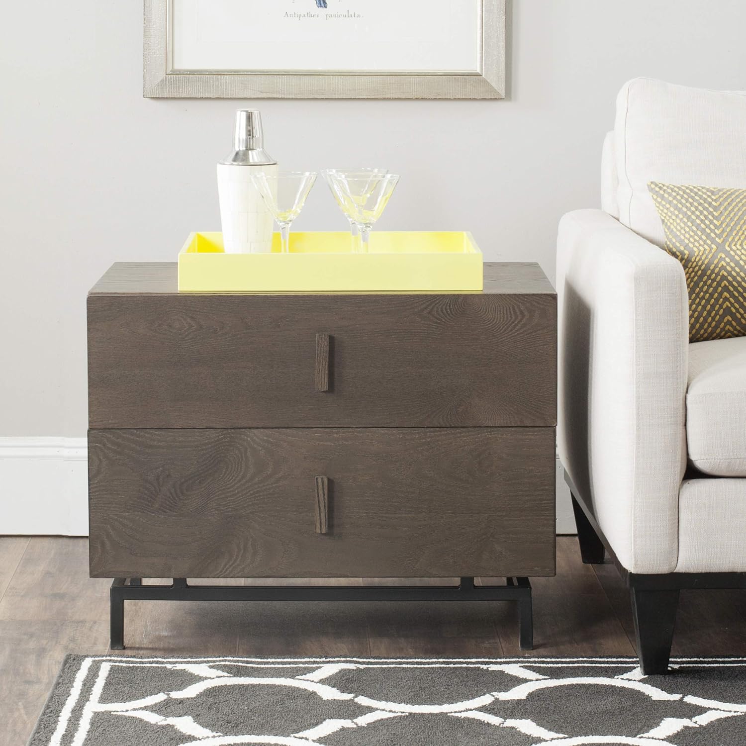 Safavieh Home Collection Herschel Dark Brown and Black Cabinet