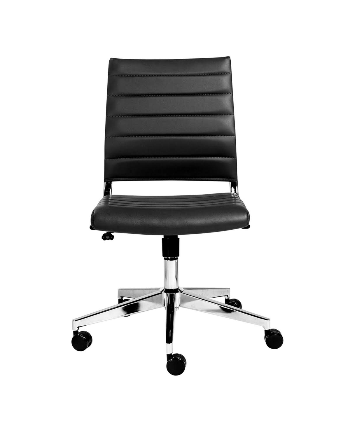 Eurostyle Brooklyn Low Back Office Chair W/O Armrests in Black with Chromed Steel Base