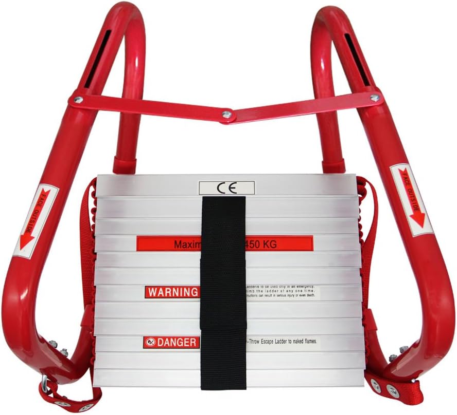Hausse Retractable 2 Story Fire Escape Ladder, 13 Feet Pack of 2
