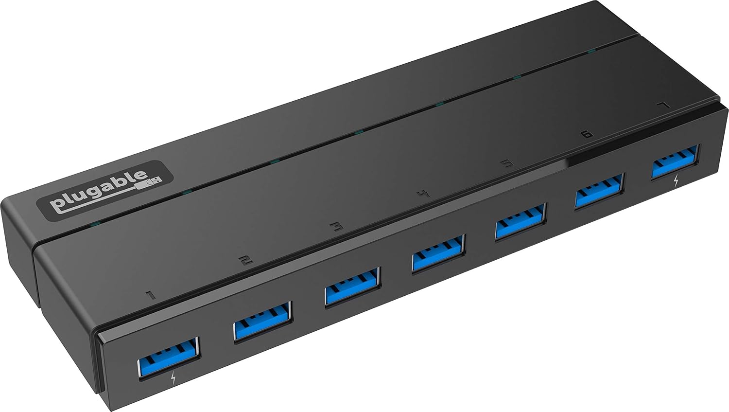 Plugable 7-Port USB 3.0 Hub with 36W Power Adapter Pack of 2