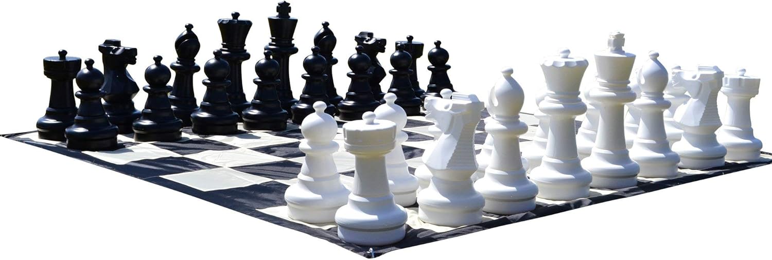 MegaChess Giant Oversized Premium Chess Set with 25 Inch Tall King with Quick Fold Nylon Mat