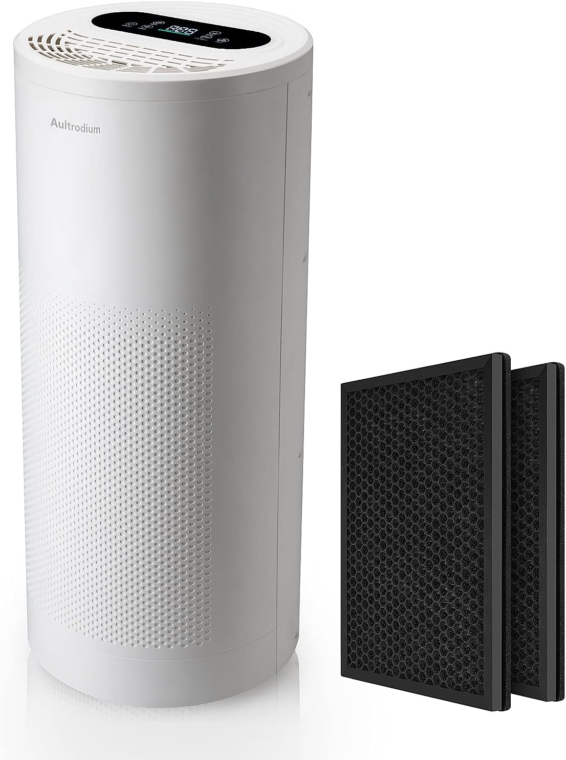 Aultrodium Air Purifier for Home Large Room up to 985ft², with 2 Pack of H13 True HEPA Filters Cleaner Air Purifier with Air Quality and Temp Display-A10 White