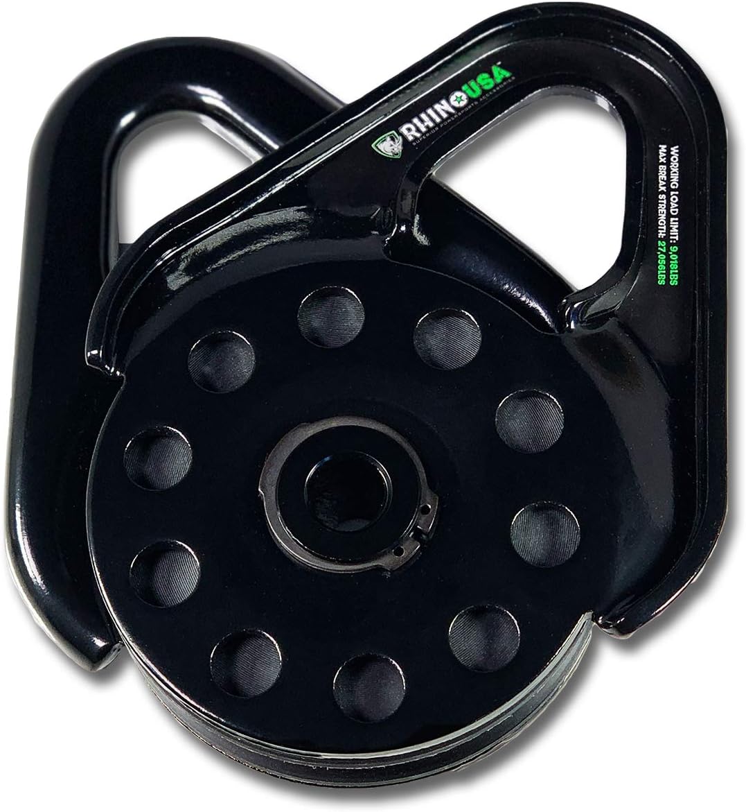 Rhino USA Snatch Block for Winch Recovery - Heavy Duty 13.5 Ton Break Strength - Compact Offroad Accessory for Jeep, Truck, UTV, ATV - Use with Tree Saver Tow Strap (Snatch Block) Pack of 2