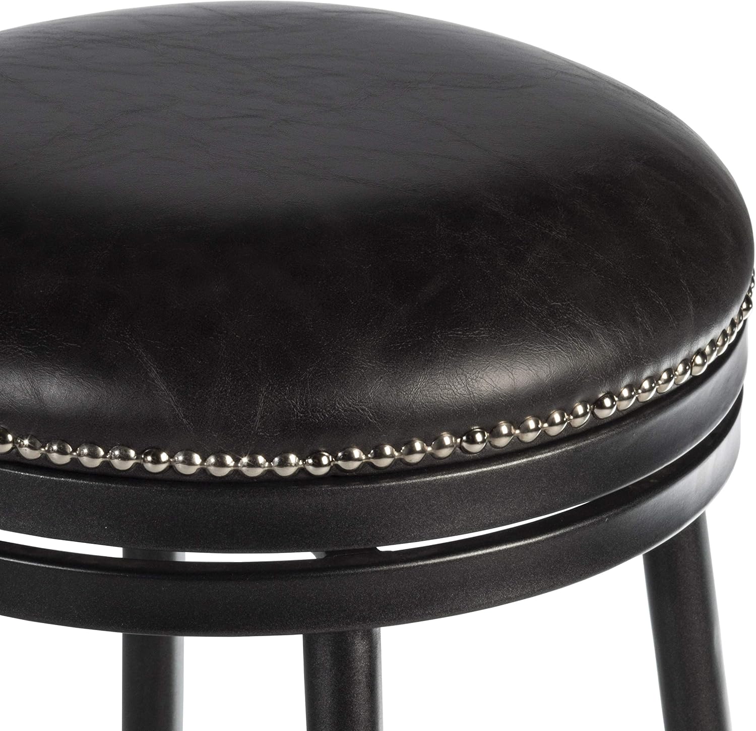 Hillsdale Furniture Decorative Backless Metal Swivel Capped Legs Counter Height Stool, Black