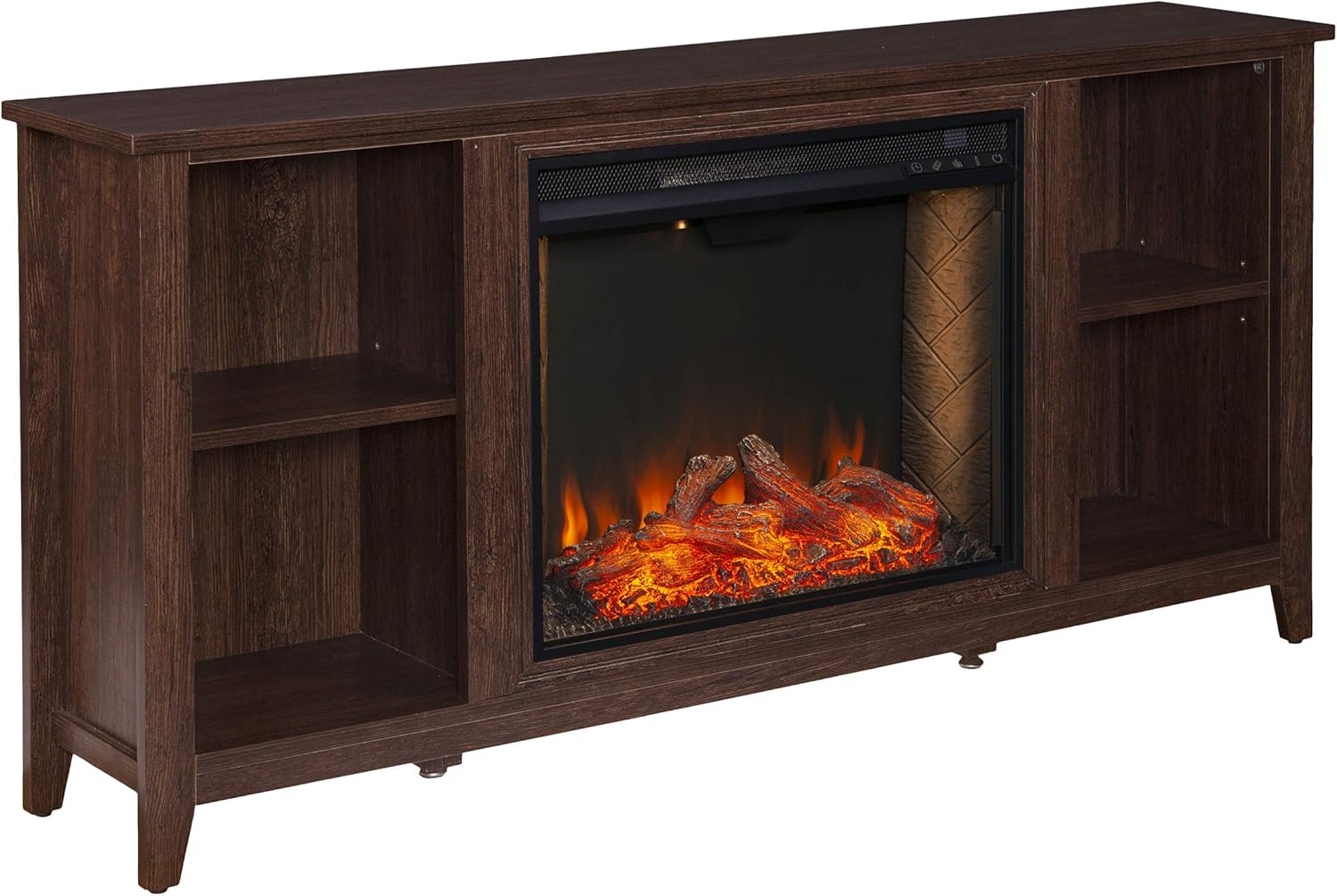 SEI Furniture Parkdale Media Console Alexa-Enabled Electric Fireplace, Espresso