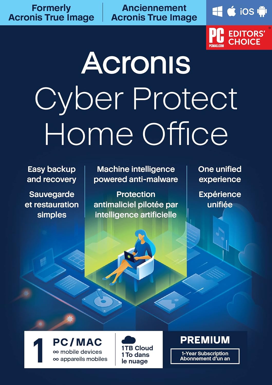 Acronis Cyber Protect Home Office Essentials Subscription 3 Computers - 1 year subscription ESD [PC/Mac Online Code]