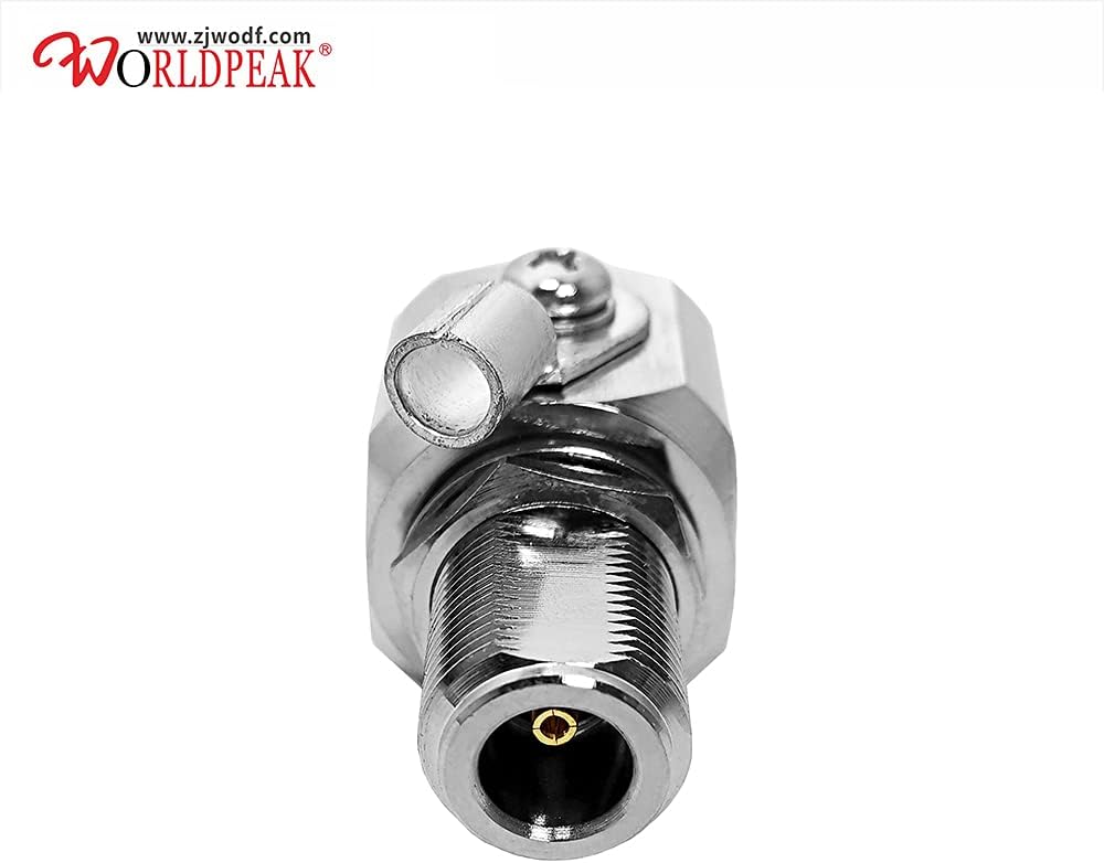 Worldpeak 2pcs Lightning Arrestor N Type Female to Female Bulkhead Square Frequency 0-3GHz 50 ohm, 90V Gas Discharge Tube,Lightning Protection Arrestor,WiFi Antenna Coaxial Cable RF Converter Pack of 2
