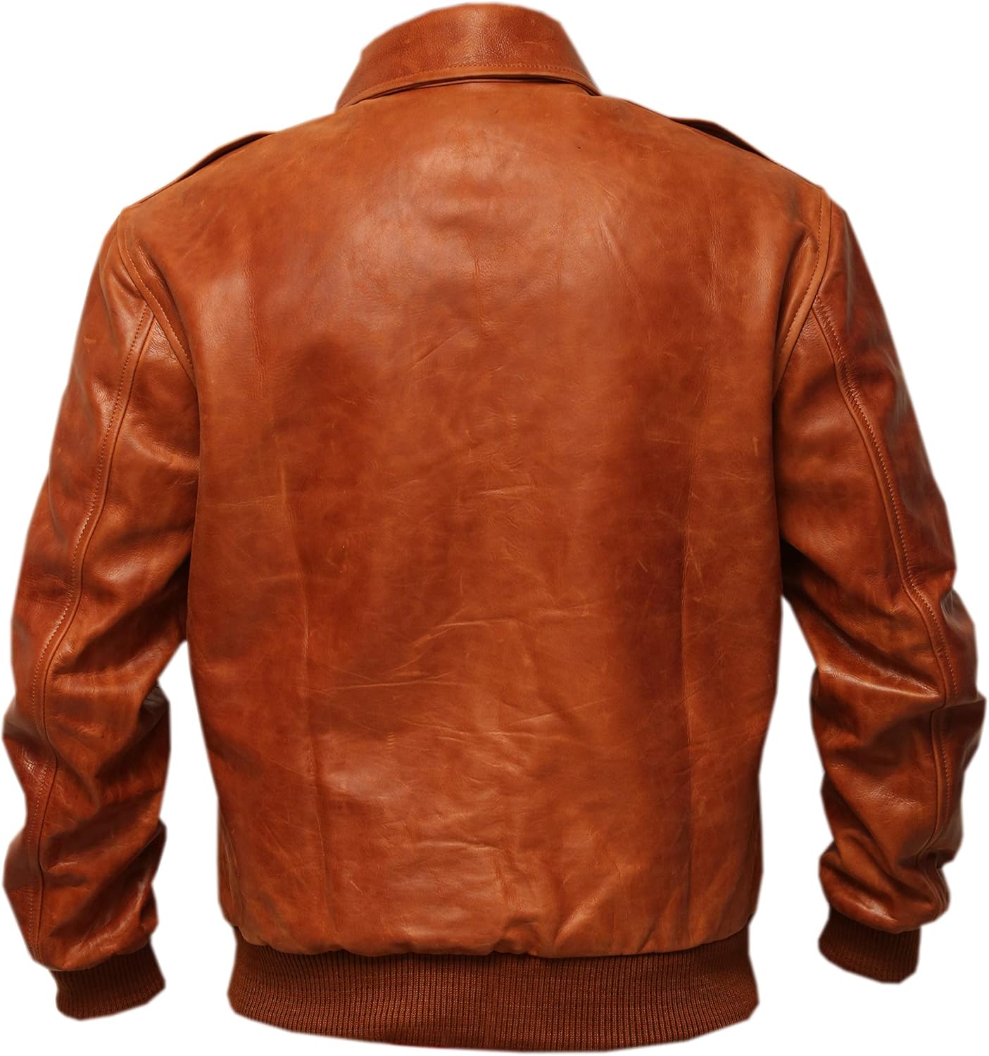 A2 Distressed Tan Real Leather Bomber Aviator Flight Jacket