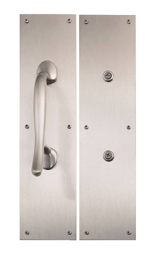 Brass Accents A02-P7402-619 8.75 in. on 4 x 16 in. Antimicrobial Push u0026 Pull Plate Set - Satin Nickel