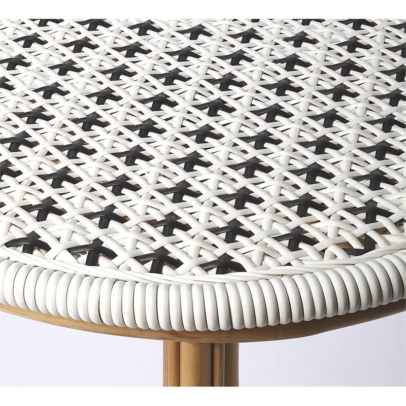 Beaumont Lane Island Living Rattan Bistro Table in White and Black