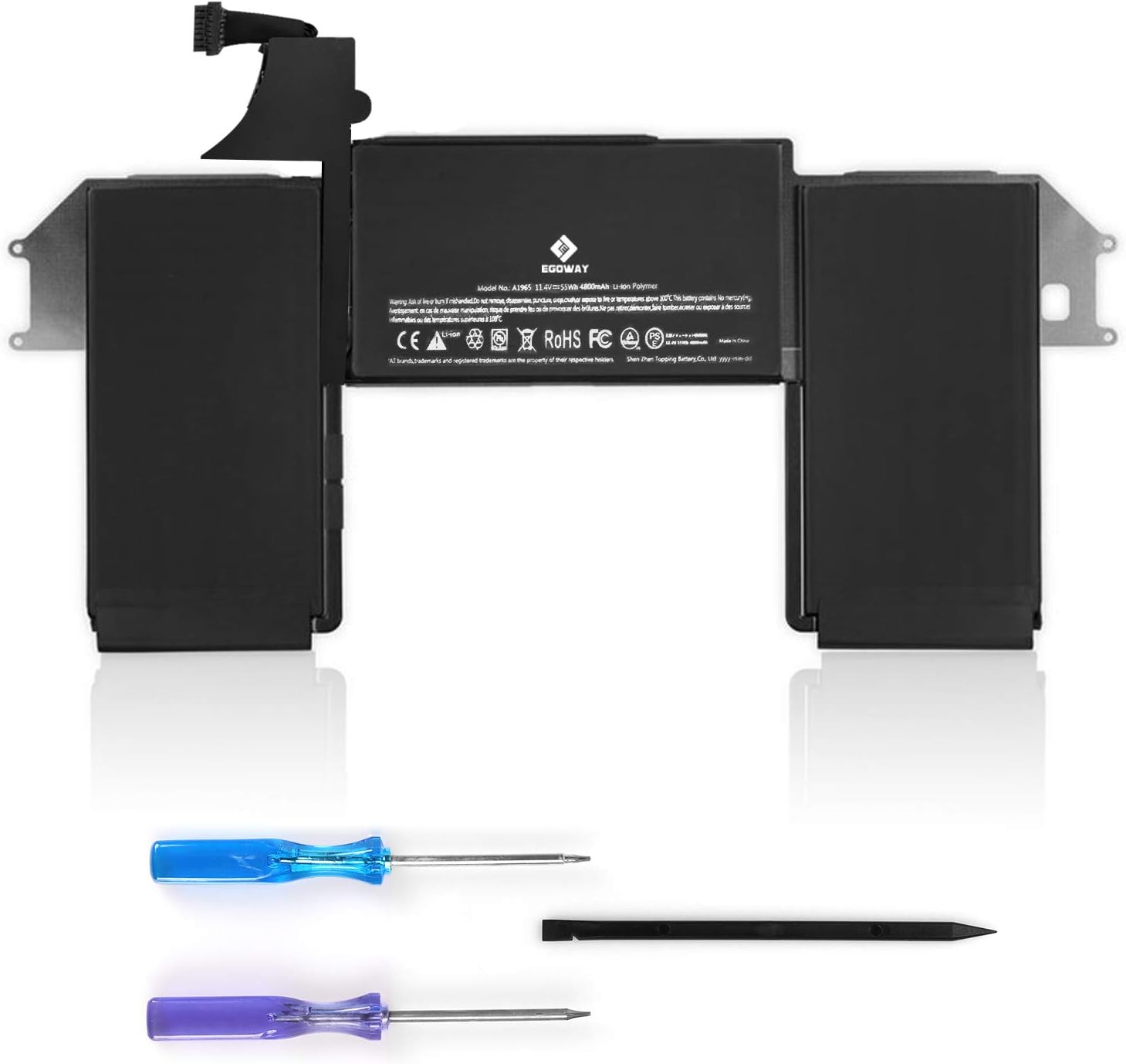 E EGOWAY A1965 Laptop Battery Compatible with MacBook Air 13 inch A1932 A2179 2018 2019 2020 Version (11.4V 55Wh/4800mAh)