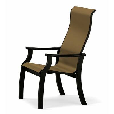 St. Catherine Stacking Patio Dining Armchair Telescope Casual Frame Color: Textured Black, Color: Pecan