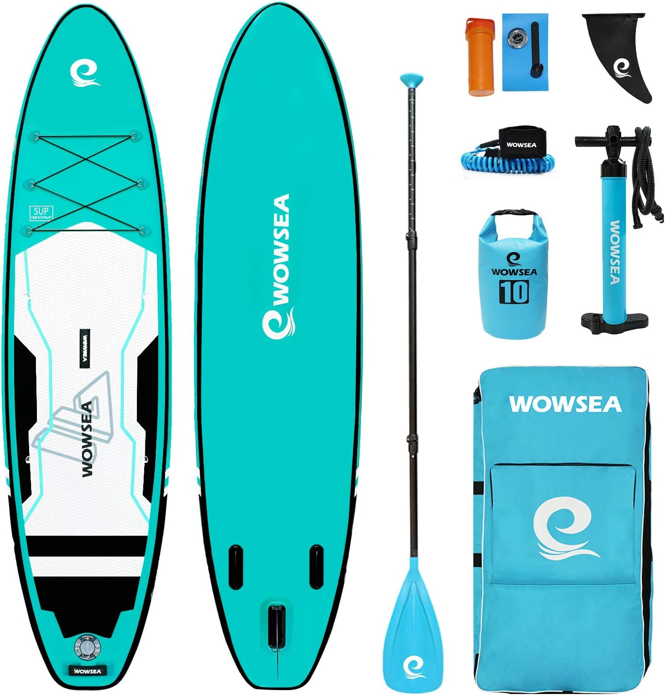 WOWSEA Trophy T2 Inflatable Paddle Board, Durable and Stable Touring SUP Board, Yoga Paddle Board for Leisure, 10.6' Long x 31