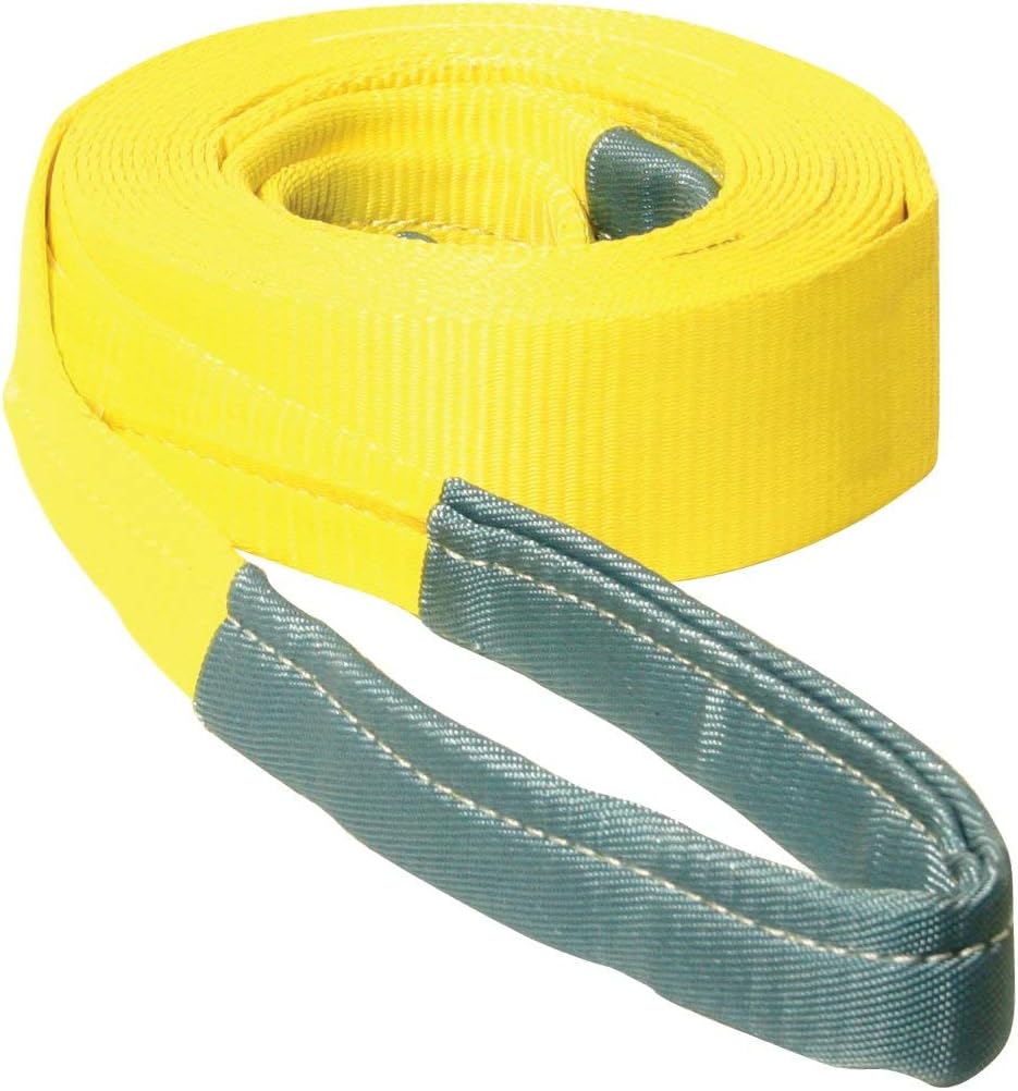 VULCAN Tow Strap with Reinforced Eyes - Standard Duty - 3 Inch x 30 Foot - 7,500 Pound Towing Capacity Pack of 2