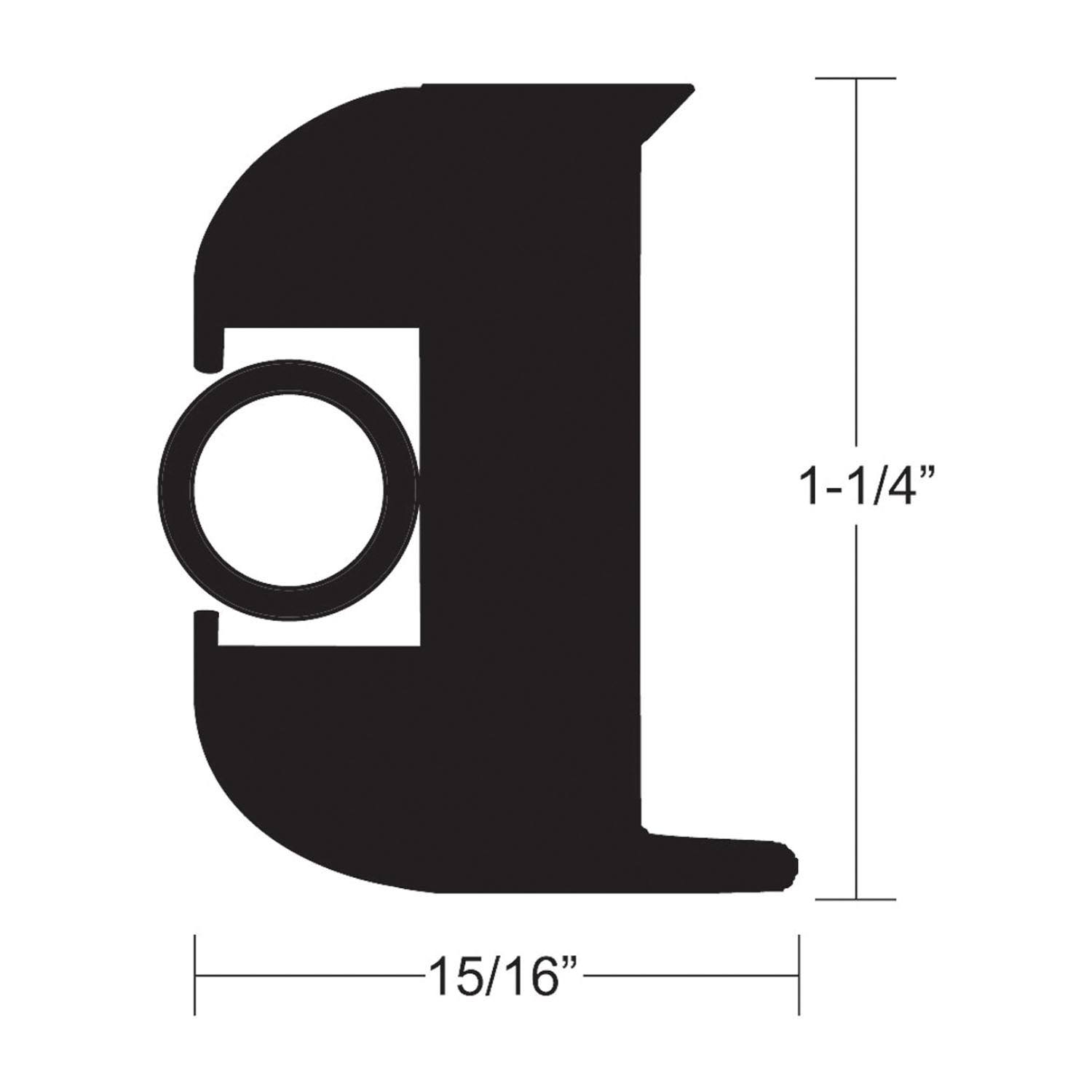 V11-3447BBK50-2 Taco Flex Vinyl Rub Rail Kit - Black w/Black Insert -