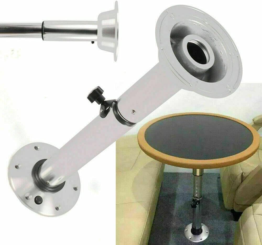 Adjustable Telescopic Pedestal Height Adjustable Bar Table Pedestal Kit with Mount Base Parts for Yacht Adjustable Pedestal Marine Caravan Motorhome Table Pedestal Stand Base