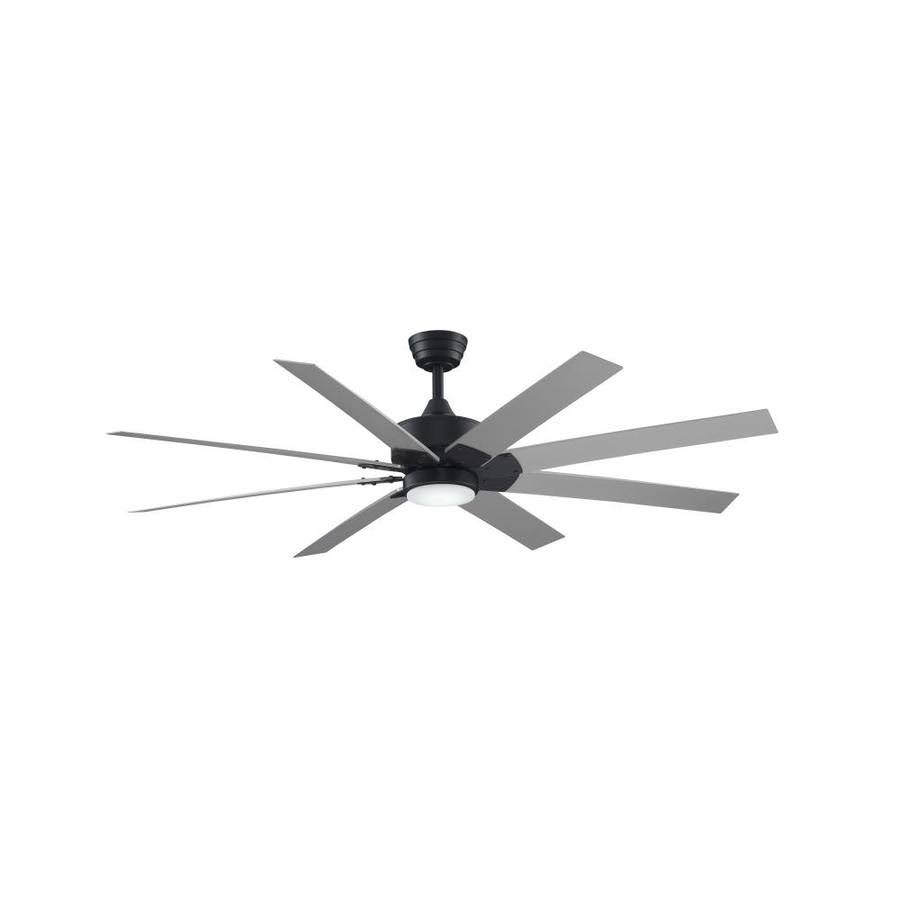 Fanimation Levon DC Ceiling Fan - Color: Black - Blade Color: Brushed Nickel - FPD7912BBL-64BN-LK