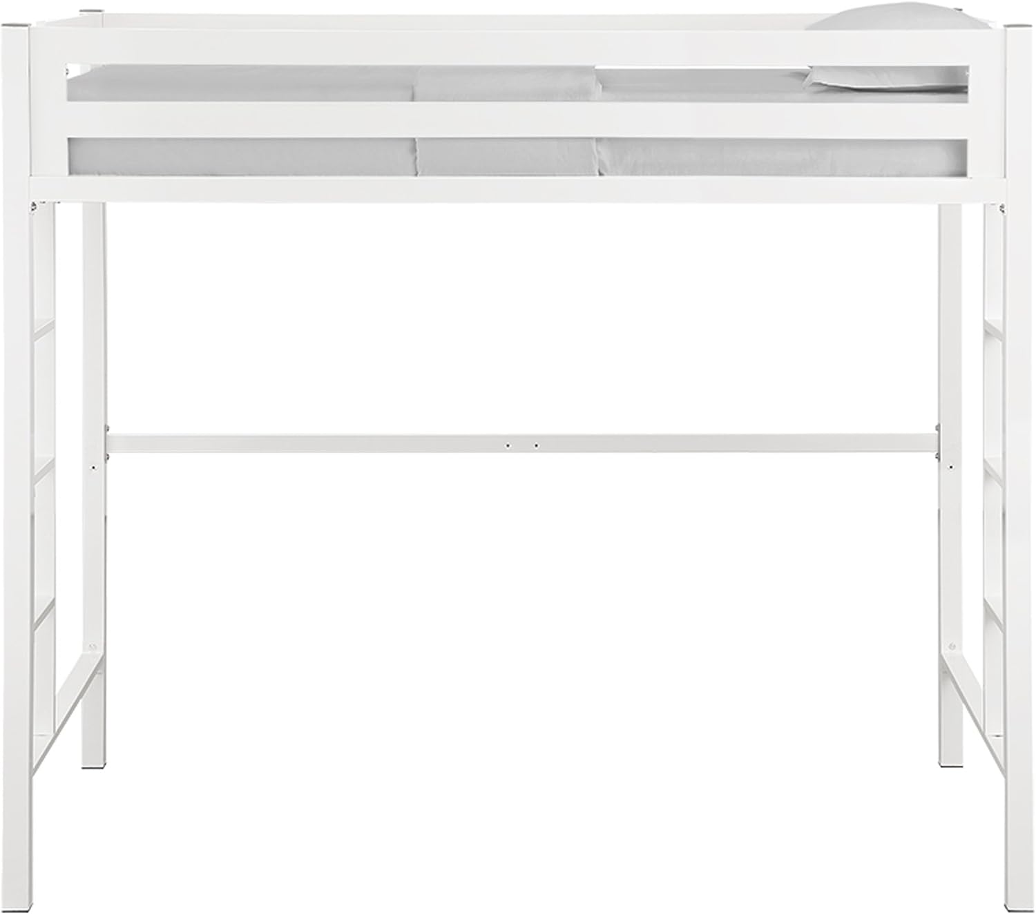 HOME ACCENT FURNISHINGS New Premium Deluxe Twin Metal Loft Bed in White Color