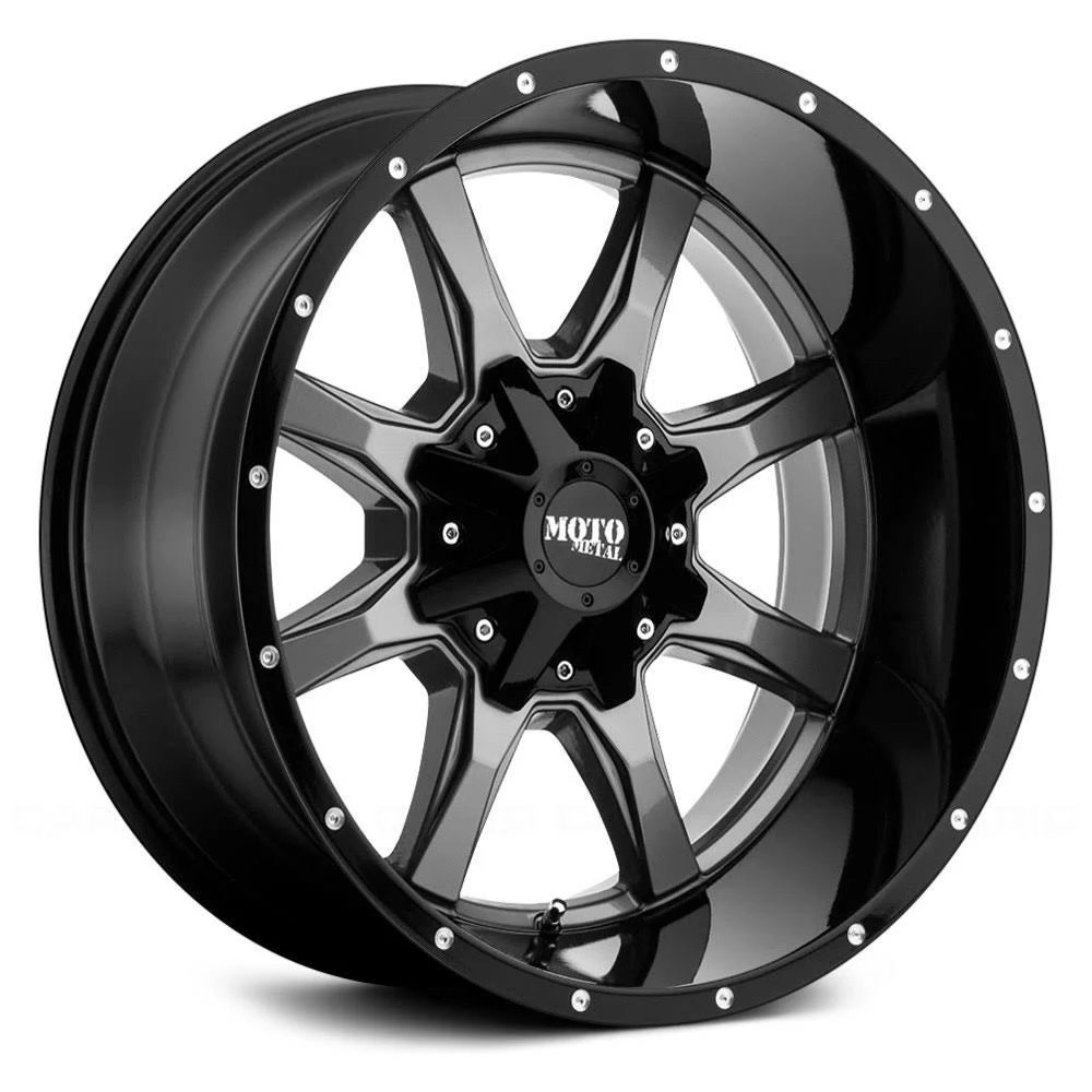 Moto Metal MO97079000412N MO970 Wheel 17x9 Blank -12mm Gloss Gray Center Gloss Black Lip