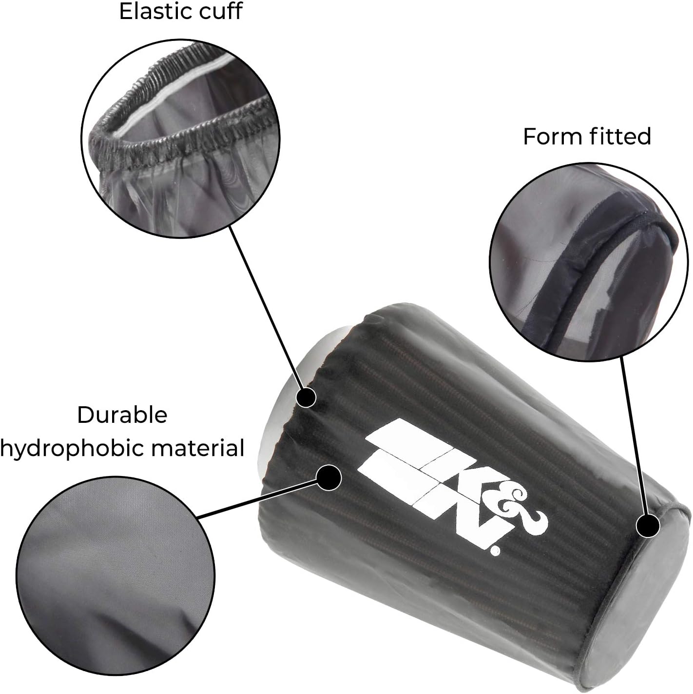 K&N YA-3502DK Black Drycharger Filter Wrap - For Your K&N BD-6500 Filter