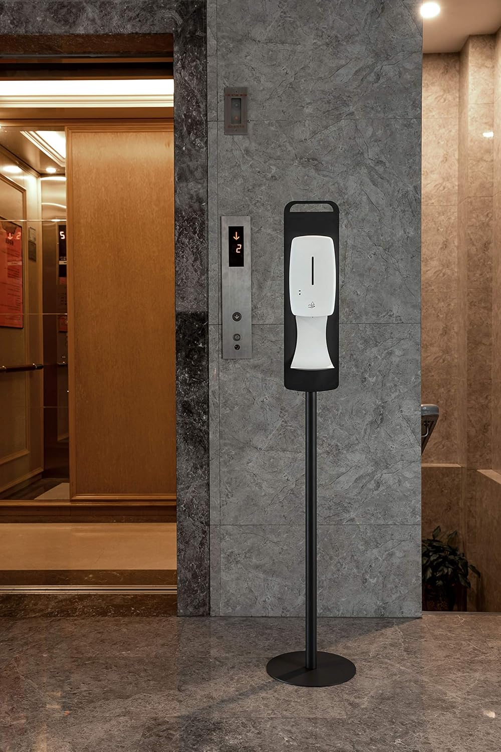 Automatic Hand Sanitizer Soap Dispenser with Stand, Touchless & Hands-Free, Stylish & Sturdy, Stainless Steel Construction, 1L Capacity with Easy Refill, Works with Gel Sanitizers