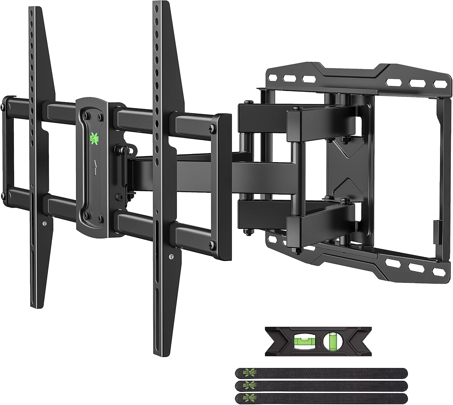 Full Motion TV Mount, USX MOUNT TV Wall Mount for Most 37-75 inch TVs, Holds up to 132lbs, Max VESA 600x400mm, Swivel TV Mount Bracket with Dual Articulating Arms Tilt Rotation Fits 16