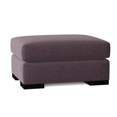 Branam 32x22 Rectangle Standard Ottoman Winston Porter Body Fabric: Velvet Storm, Leg Color: Black