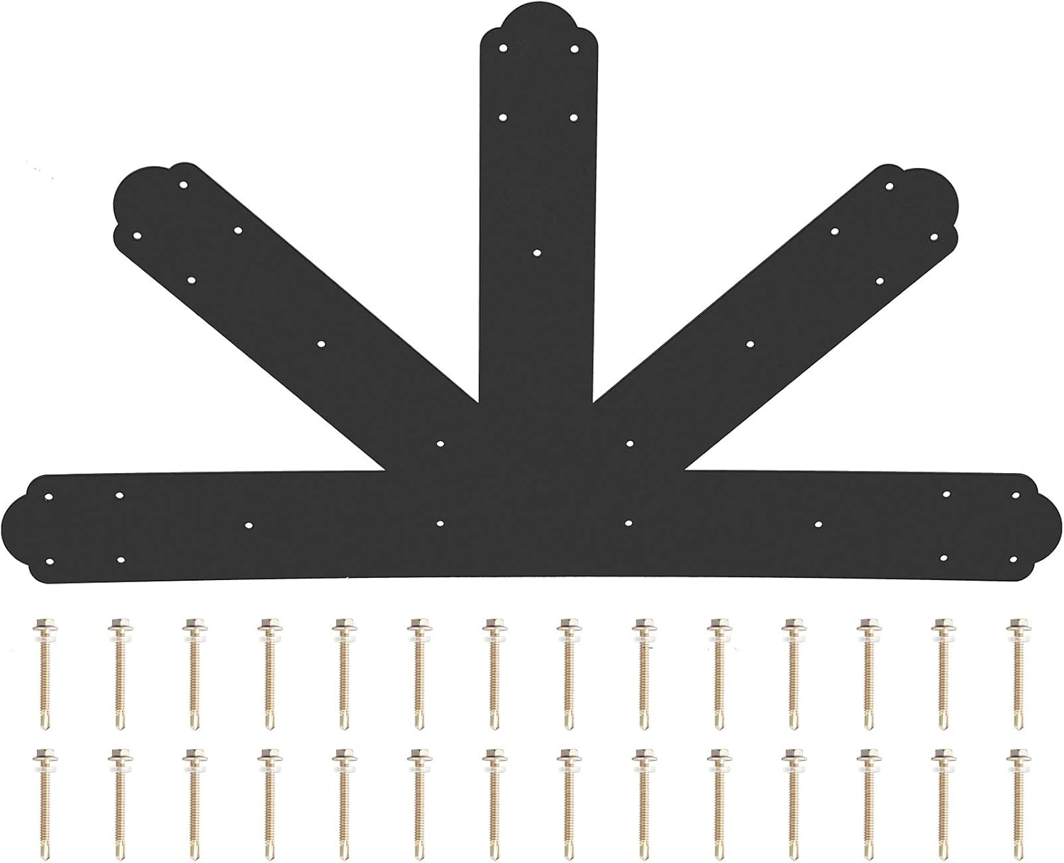 VEVOR Gable Plate, Black Powder-Coated Truss Connector Plates, 12:12 Pitch Gable Bracket, 4 mm / 0.16